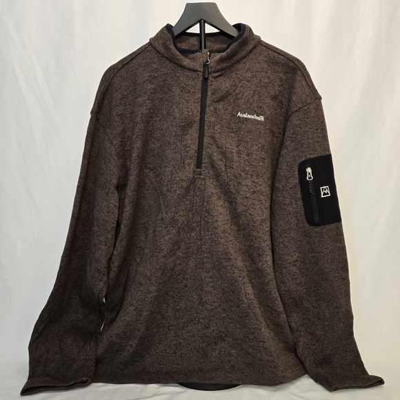 Avalanche Other - AVALANCHE Pullover‎ Jacket Mens 2XL Quarter Zip Thermal Brown Knit Fleece